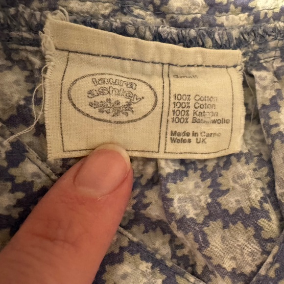 Vintage Laura Ashley Blue Printed Dress XS/S - Picture 5 of 6
